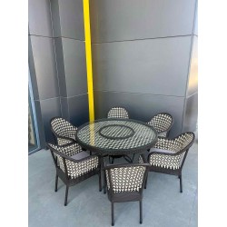 HƏSİR  (Rattan)MASA DƏSTİ Şarlotta140 - 6 NƏFƏRLİK