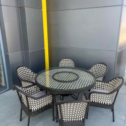 HƏSİR  (Rattan)MASA DƏSTİ Şarlotta140 - 6 NƏFƏRLİK