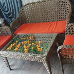 Həsir(Rattan) divan dəsti Şarlotta