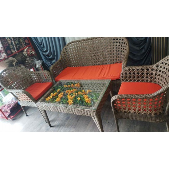 Həsir(Rattan) divan dəsti Şarlotta