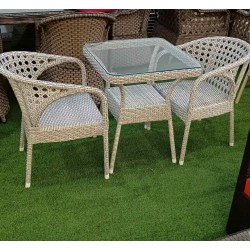 Kofe Massa dəsti kvadrat 60*60 Həsir-Rattan