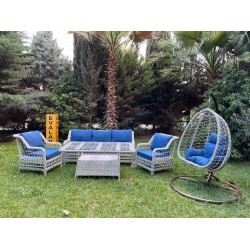 Həsir-Rattan Turk divan dəsti + Damla yelləncək sunurlu