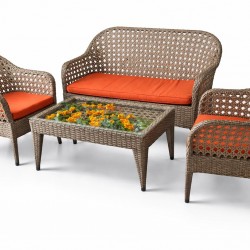 Şarlotta Həsir(Rattan) divan desti 3 nəfərlik