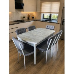 açılan laminat masa lila/elşən oturacaqla