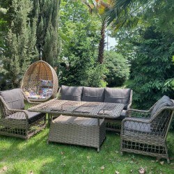 Həsir-Rattan Turk divan dəsti (nazik qol)+Damla yelləncək